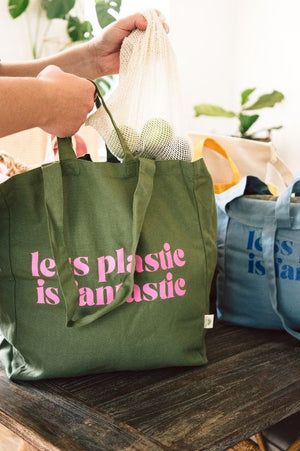 Organic tote bag Natural with print