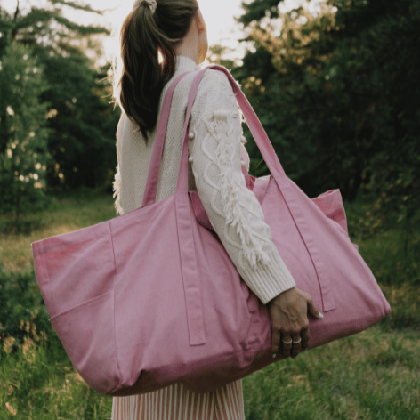 Organic large cloth bag Pink