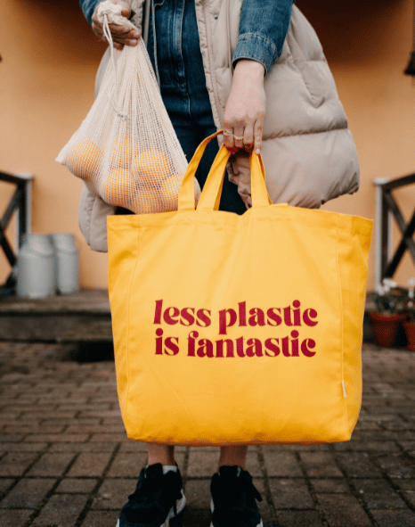 Organic tote bag Natural with print