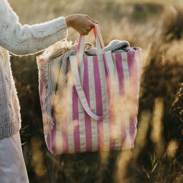 Tote bag Original - Striped PINK