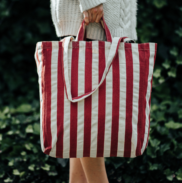 Tote bag Original - Striped RUST RED