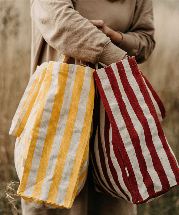 Tote bag Original - Striped RUST RED