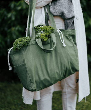Organic tote bag low green