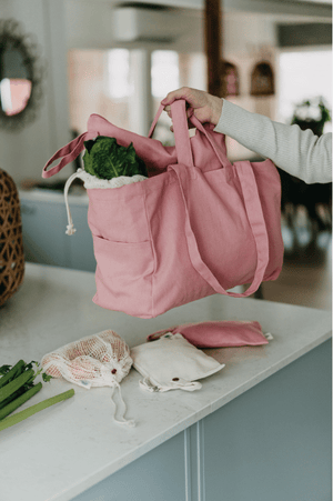 Organic tote bag low pink