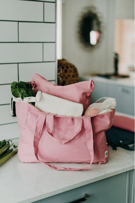 Organic tote bag low pink